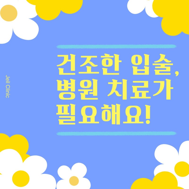 [제일피부과] 건조한 입술, 치료가 필요할 수 있다고요?