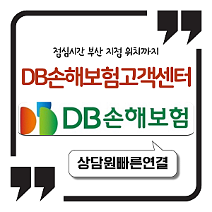 DB손해보험 고객센터 전화번호 영업시간 (점심시간 부산 지점 위치까지)