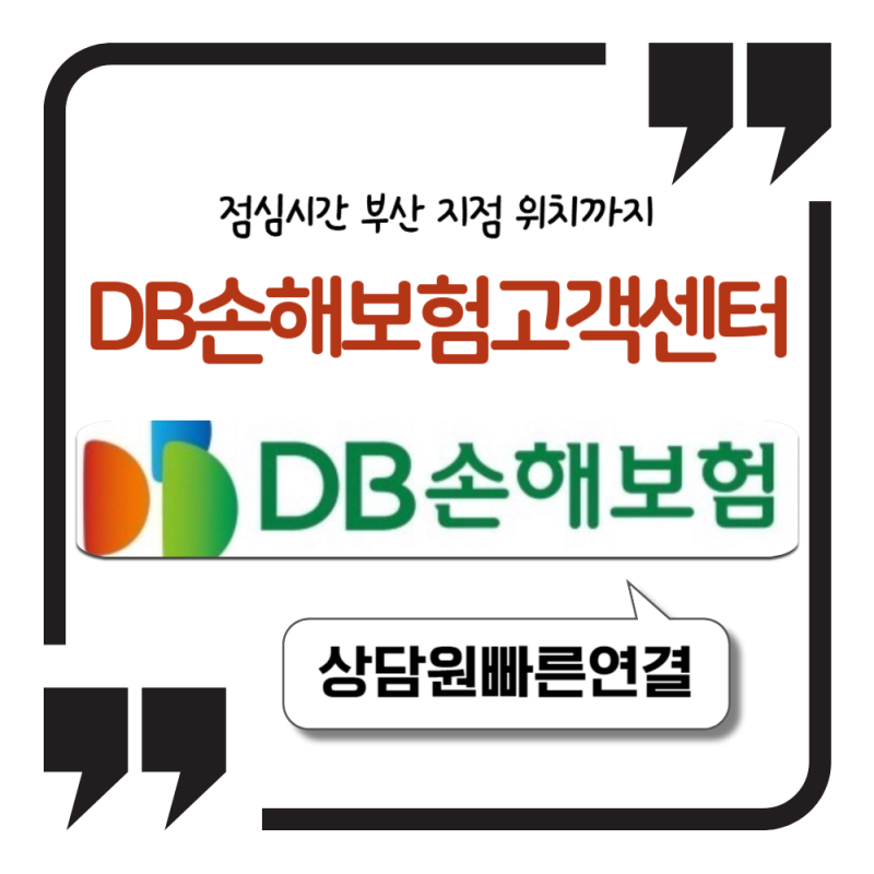 DB손해보험 고객센터 전화번호 영업시간 (점심시간 부산 지점 위치까지)
