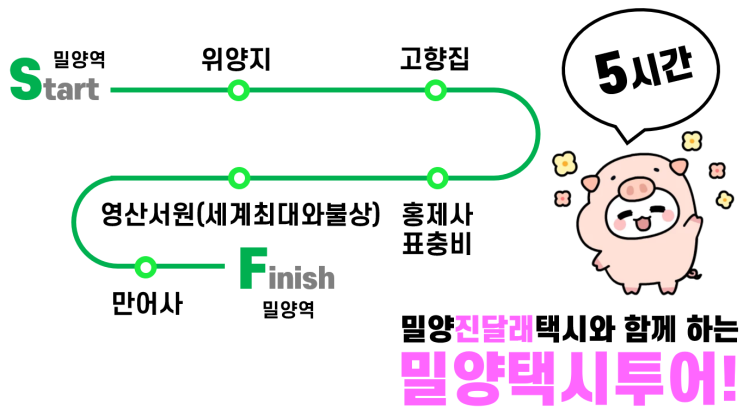  밀양커플여행 5시간동안 밀양택시투어 이용해주셨어요~ 밀양관광택시는 밀양진달래택시.77