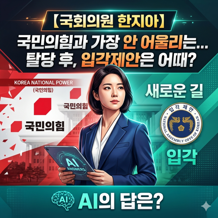 【<b>국회의원</b> <b>한지아</b>】 국민의힘과 가장 안 어울리는...탈당 후... 