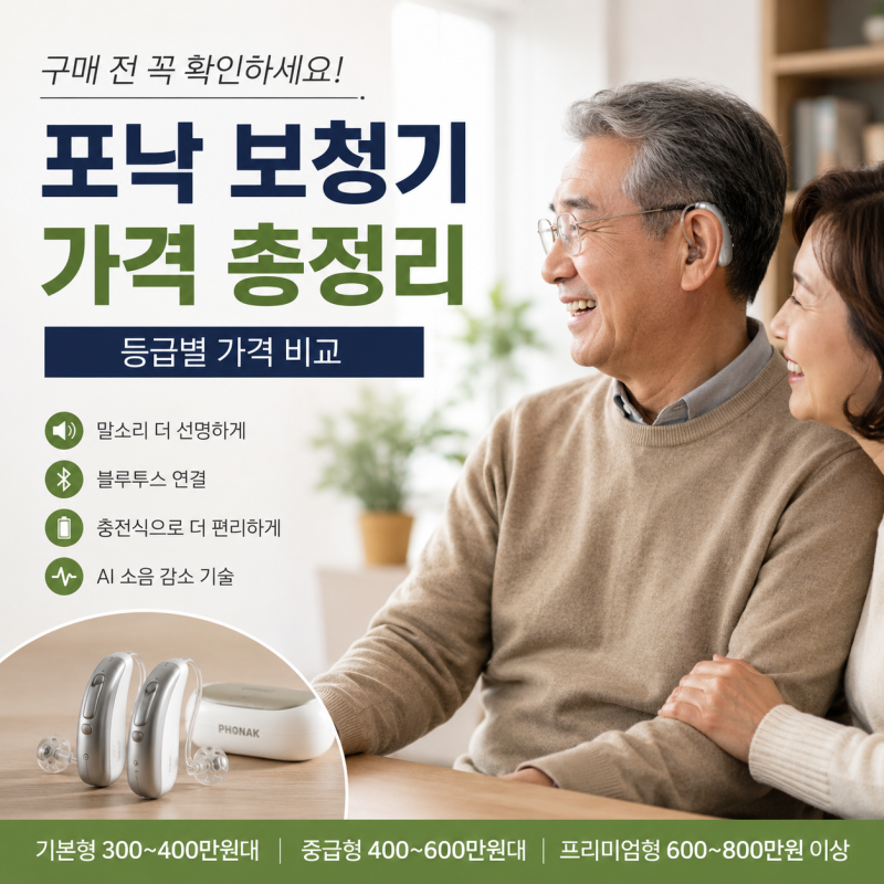 포낙 보청기 가격, 얼마나 할까? 등급별 가격과 선택 기준 총정리