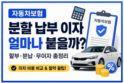 자동차보험 분할 납부 이자 얼마나 붙어서 나올까?