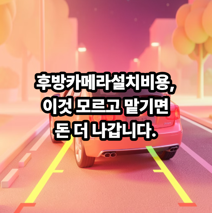 후방카메라 설치비용, 이것 모르고 맡기면 돈 더 나갑니다.