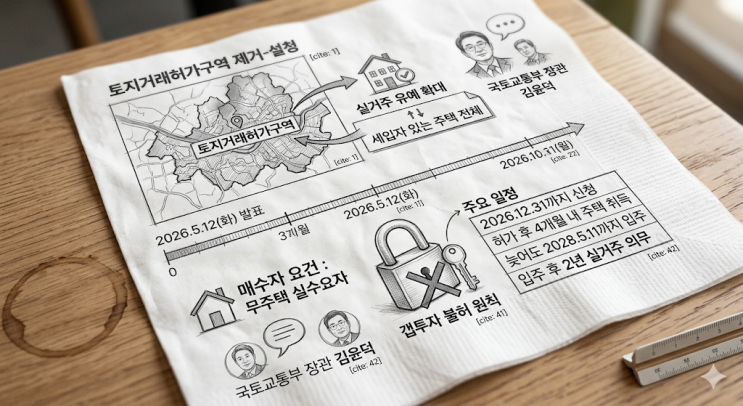  2026년 5월 13일 토지거래허가구역 실거주 의무 유예 | 세입자 있는 주택 전체 확대