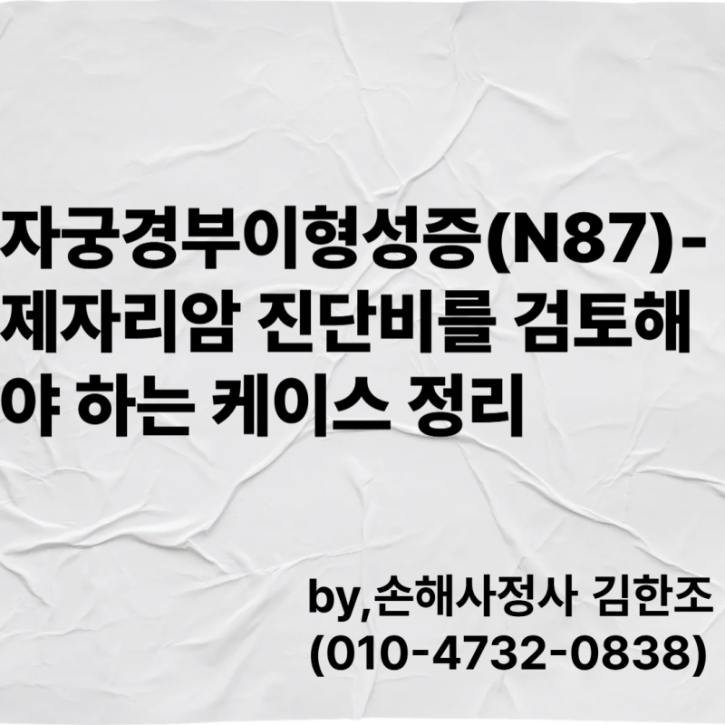 자궁경부이형성증(N87)! 제자리암 진단비를 검토해야 하는 케이스 정리