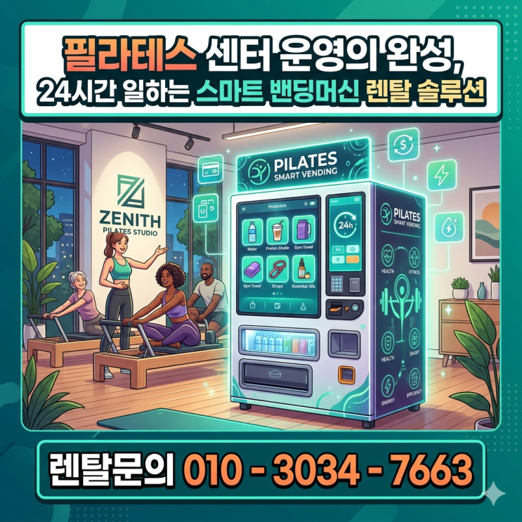  필라테스 센터 운영의 완성, 24시간 일하는 스마트 밴딩머신 렌탈 솔루션