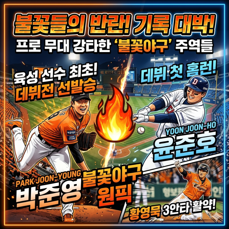 한화 박준영 두산 윤준호 불꽃야구가 키운 유망주들이 프로 무대를 뒤흔들다
