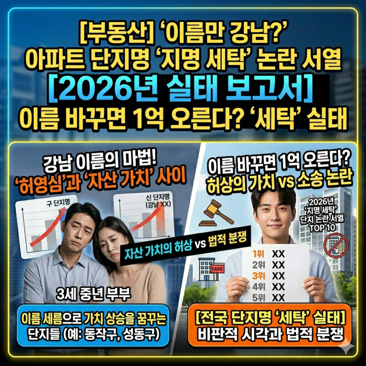  주소는 동작구인데 아파트 이름은 반포? 2026년 단지명 '세탁' 소름 돋는 현실