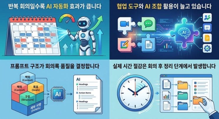 <b>AI</b> 회의록 자동화 어떻게... 바로 쓰는 <b>업무 시간 단축</b> 방법