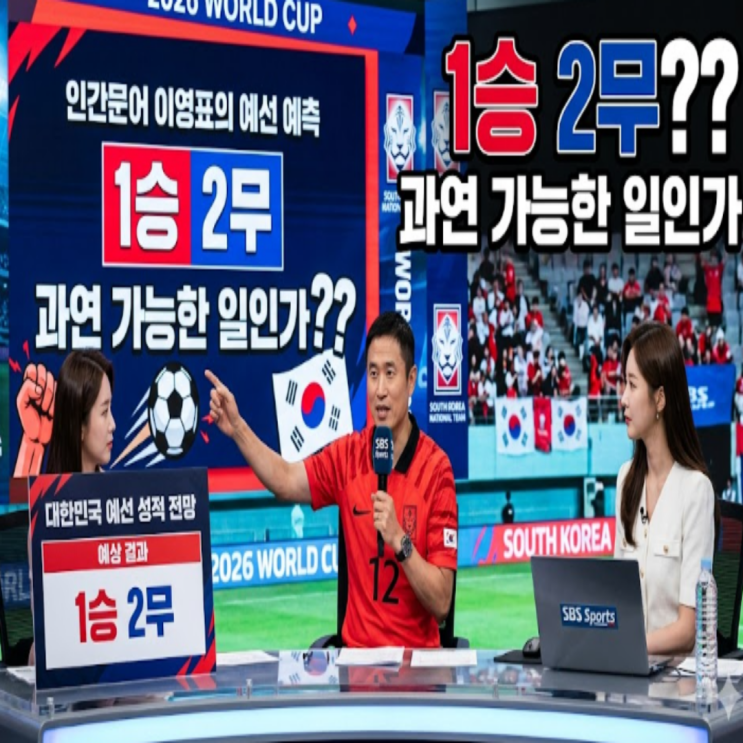  북중미월드컵 예선 1승 2무로 조2위 32강 진출?? 문어영표 이영표 해설위원의 조별리그 성적 예측!! 득점왕은 해리케인!! 그런데 영표형, 감독이 홍명보라는 건 감안한거 맞지??