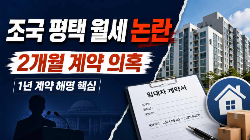 조국 평택 월세 논란 정리, 2개월 계약 의혹과 1년 계약 해명