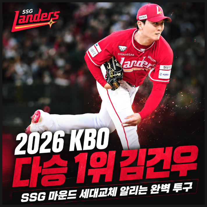  2026 KBO 다승 1위 김건우, SSG 마운드 세대교체 알리는 완벽 투구