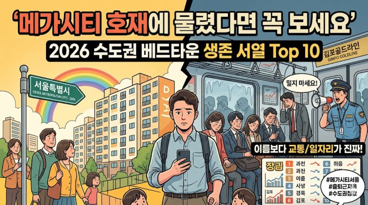  메가시티 호재에 물렸다면 꼭 보세요, 2026년 수도권 베드타운 생존 서열 Top 10
