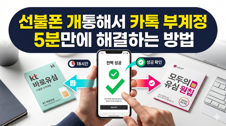  선불폰 개통해서 카톡 부계정 5분만에 해결하는 방법