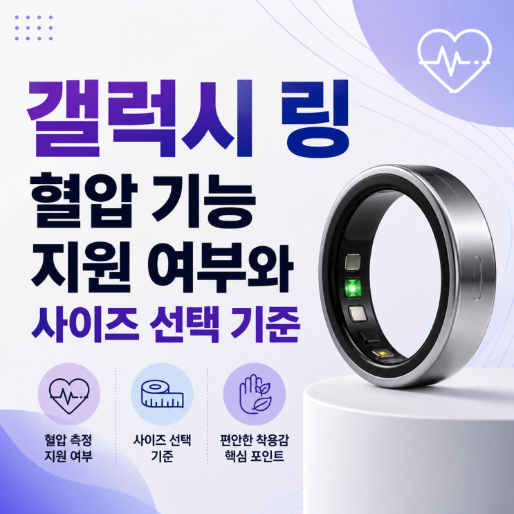  갤럭시 링 혈압 기능 지원 여부와 사이즈 선택 기준