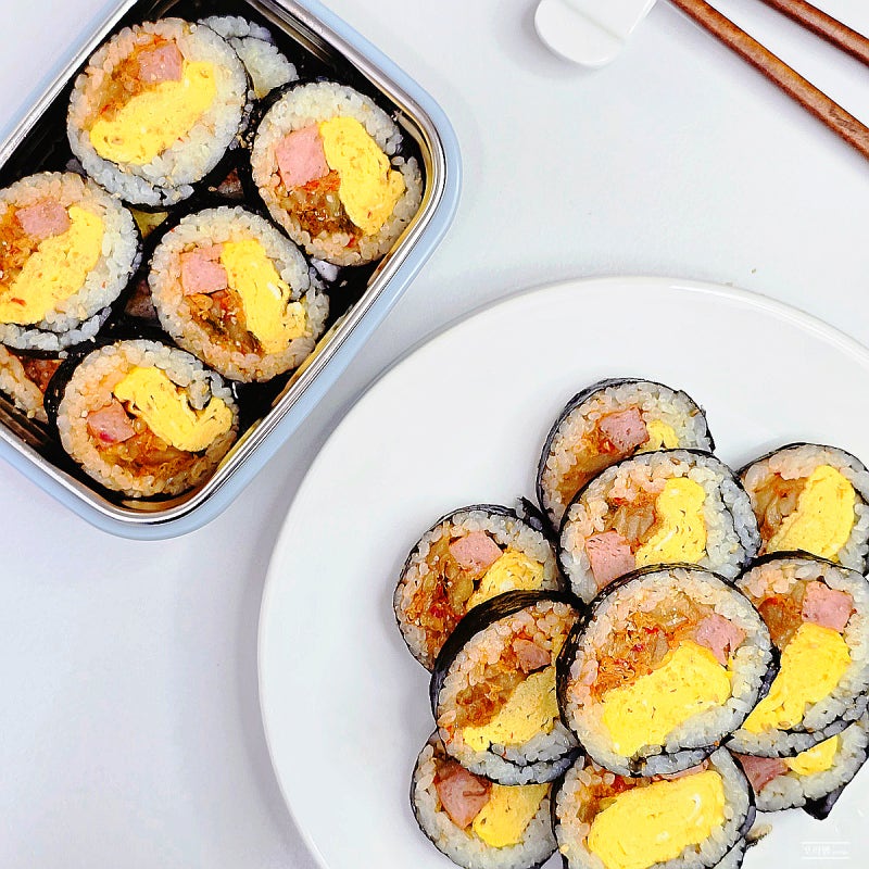 들기름이 비결! 스팸김치김밥 만들기 묵은지 김치김밥 레시피
