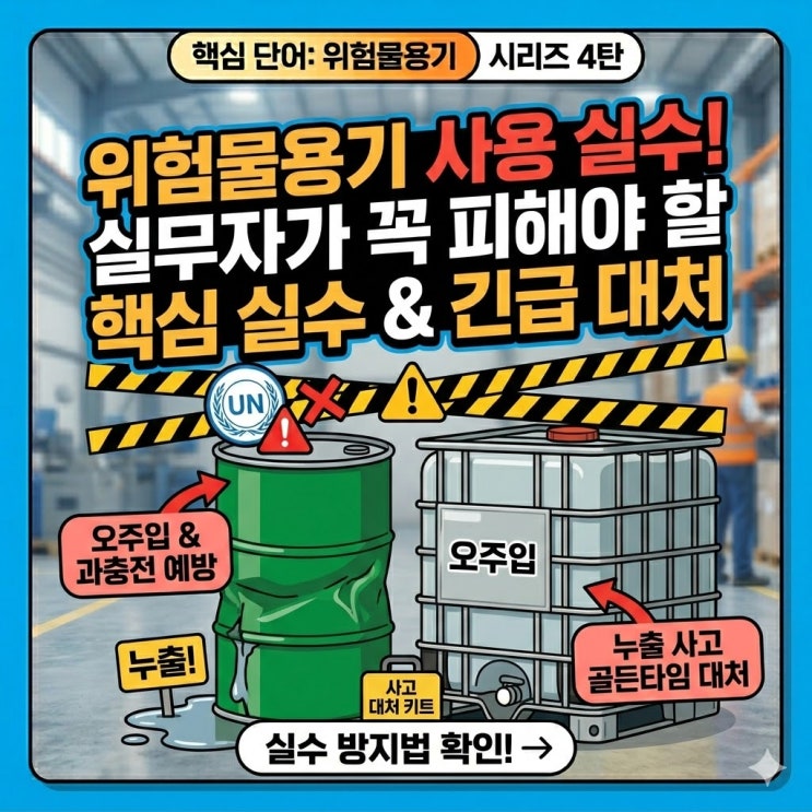  위험물용기 사용 시 자주 하는 실수와 긴급 대처법