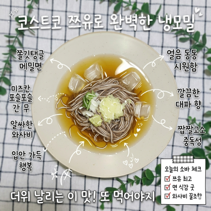 메밀소바 만들기 황금 레시피 코스트코 쯔유 활용 초간단 시원한 냉모밀
