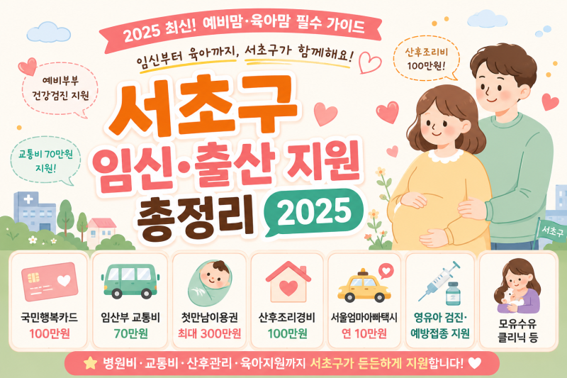 서초구 출산지원금 총정리 2026｜첫만남이용권·산후조리비·엄마아빠택시까지