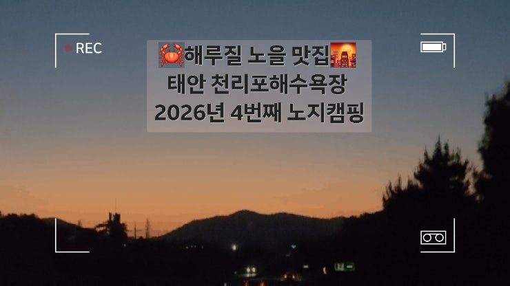 서해바다 해루질 일몰 명소 태안 노지캠핑ㅣ천리포해수욕장 야간 해루질 캠핑 후기