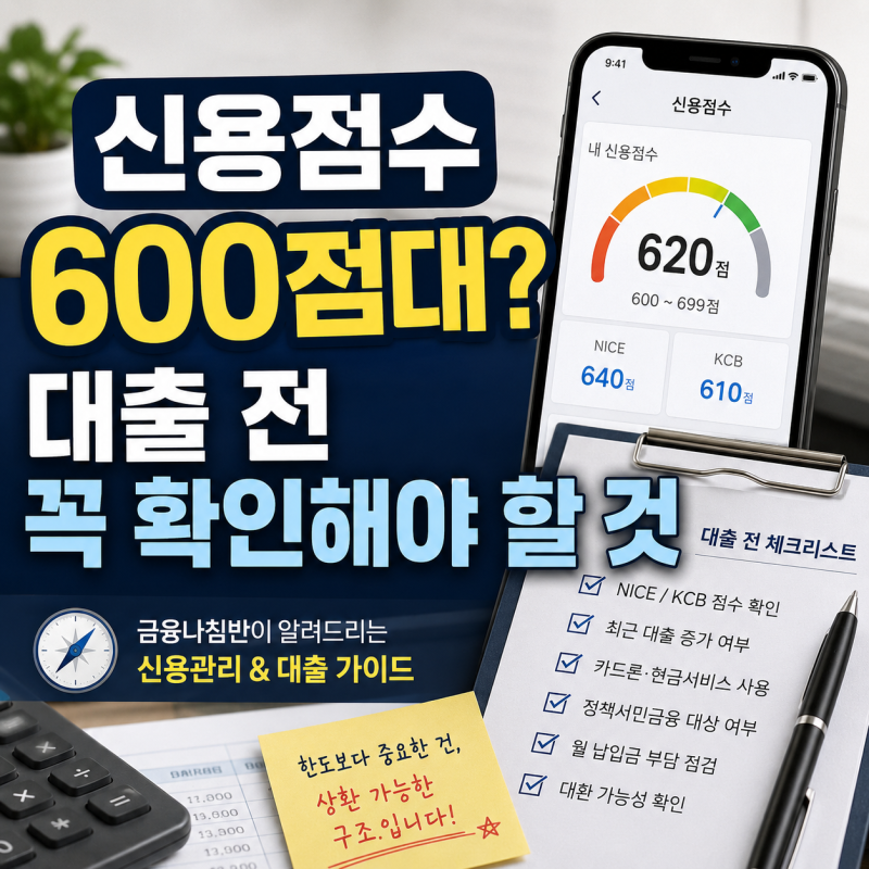신용점수 600점대라면 대출 전 꼭 확인해야 할 것