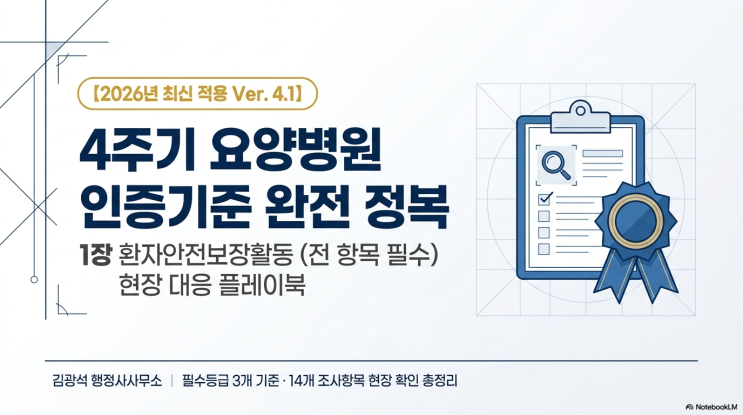  4주기 요양 병원 인증 기준 1장 환자안전보장활동 핵심 키워드 및 현장 확인 총정리