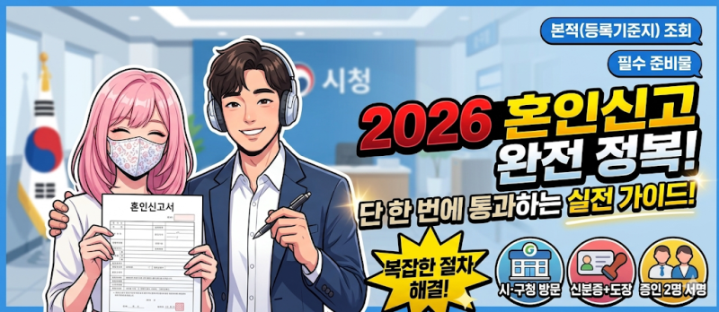 혼인신고서 작성방법 및 준비물 본적지 조회 주의사항까지 완벽 가이드