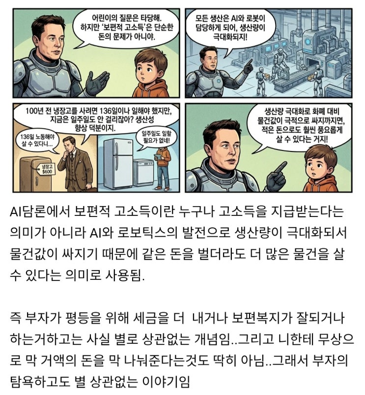 사람들이 오해하는 미래사회의 보편적 고소득 개념