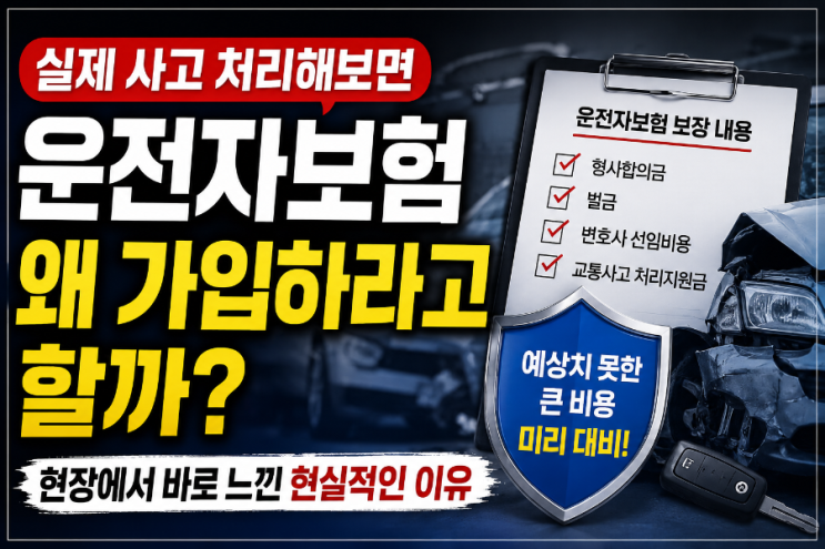  운전자보험 왜 가입하라고 할까? 실제 사고 처리해보면 바로 이해됩니다