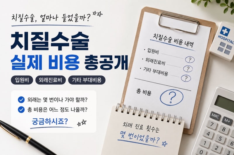 치질수술 실제 비용 총정리｜입원비부터 외래진료비까지 전부 공개 (외래 몇 번 갔을까?)