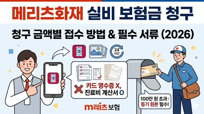 메리츠화재 고객센터 실비 보험금 청구 및 서류 양식 다운로드