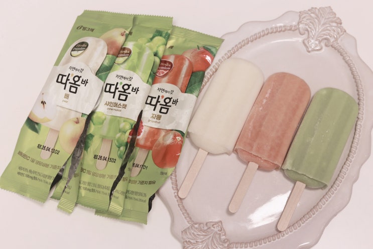  따옴바 신제품 과일아이스크림 샤인머스캣, 자몽,배맛