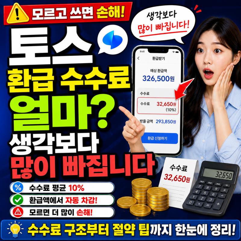 토스 환급 수수료 얼마? 생각보다 많이 빠집니다