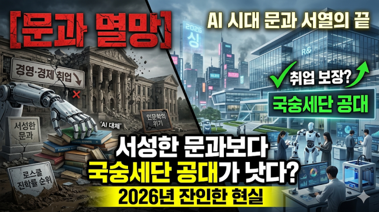  서성한 문과 vs 국숭세단 공대? 2026년 대기업 현직자가 본 잔인한 취업 현실