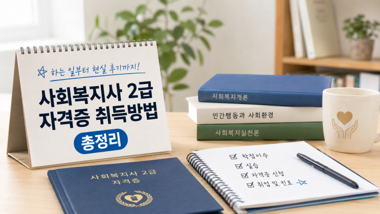  사회복지사 2급 자격증 취득방법 총정리  하는 일부터 현실 후기까지!