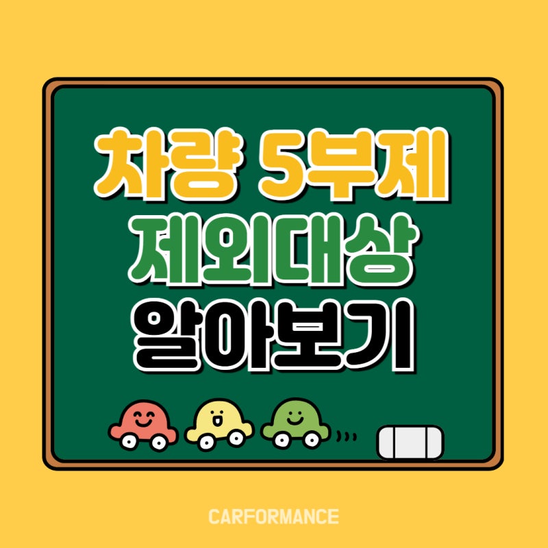 차량 5부제 제외대상 공영주차장 승용차 요일제 기준