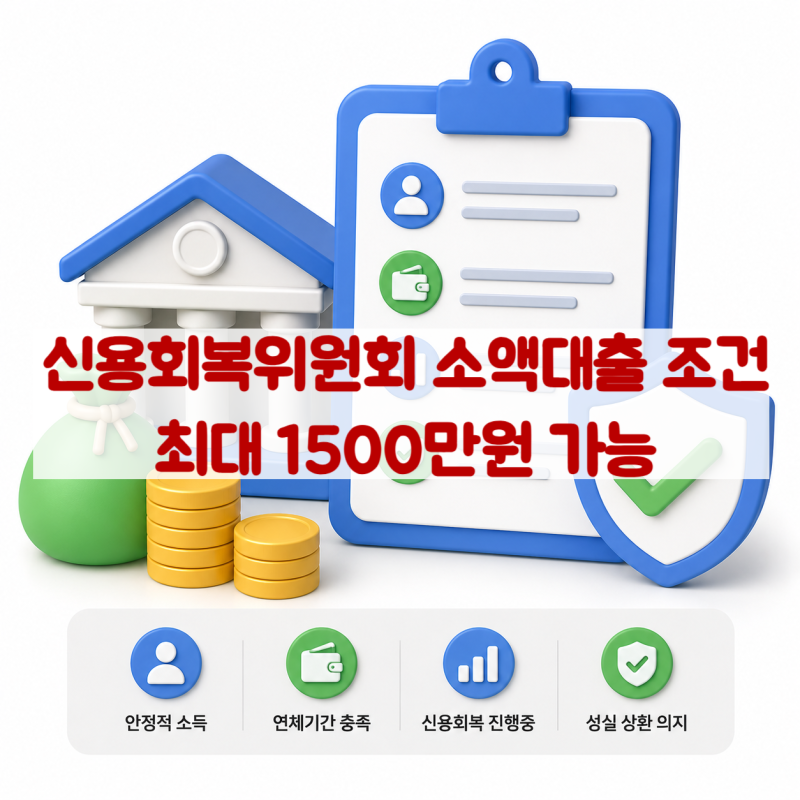 신용회복위원회 소액대출 조건 총정리, 최대 1500만원 가능