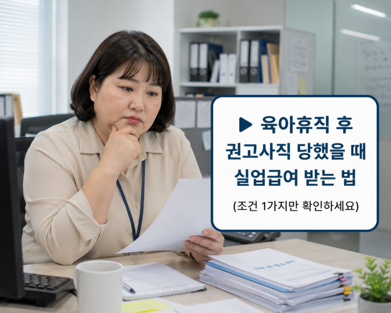 육아휴직 후 권고사직 당했을 때 실업급여 받는 법 (조건 1가지만 확인하세요)