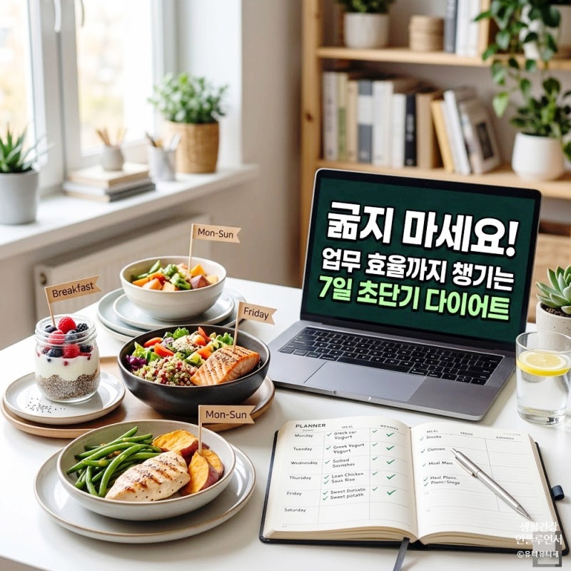 단기간 다이어트 성공의 핵심, 직장인을 위한 일주일 다이어트 식단표 짜는법