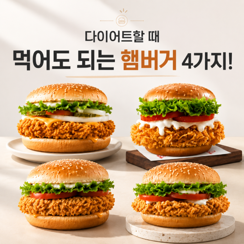 다이어트할 때 먹어도 되는 햄버거 vs 절대 안되는 햄버거.. 맘스터치 KFC 맥도날드 버거킹