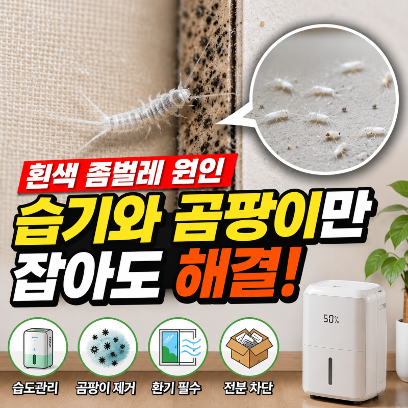 흰색 좀벌레 원인, 습기와 곰팡이만 잡아도 해결