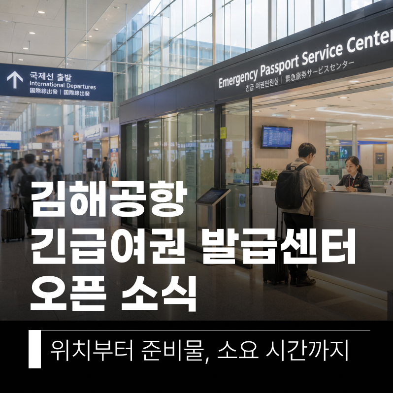 김해공항 긴급여권 발급 센터 오픈! 위치부터 준비물, 당일 주말 공휴일 소요 시간까지 총정....