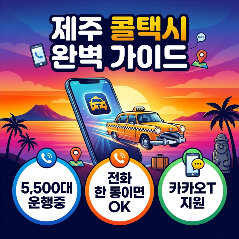 제주 콜택시 호출방법 총정리 (제주시·서귀포 전화번호, 카카오T 어플 이용법 포함)