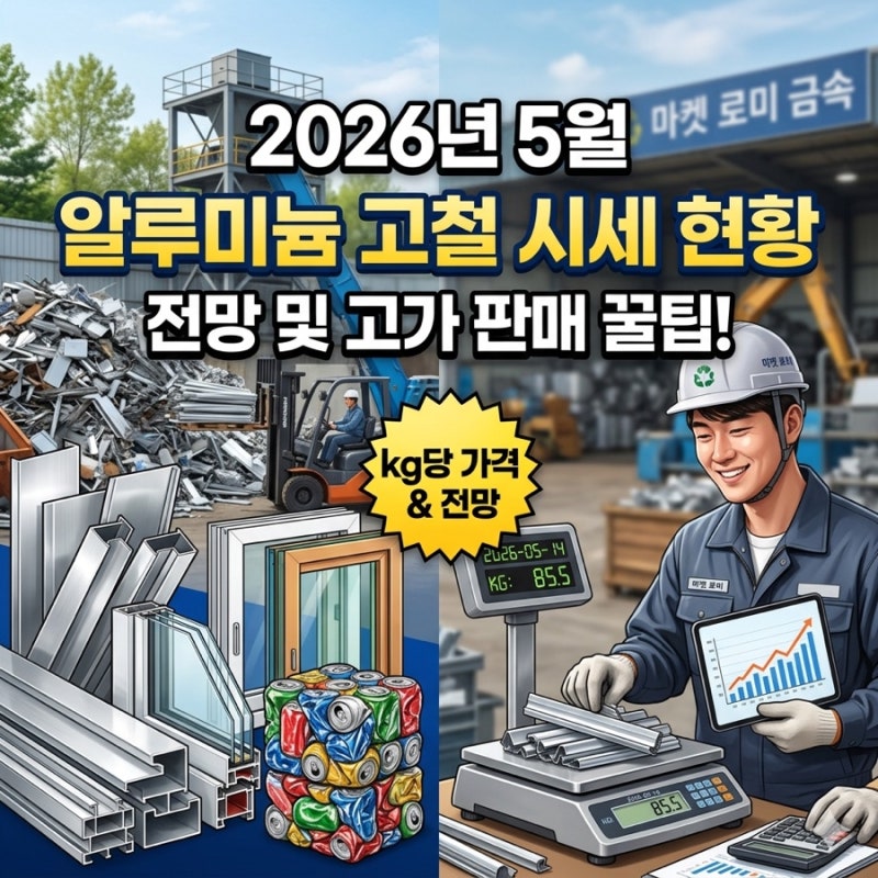 2026년 5월 알루미늄 고철 시세 전망 및 비싸게 파는 꿀팁 정리 (샤시/신동/캔)