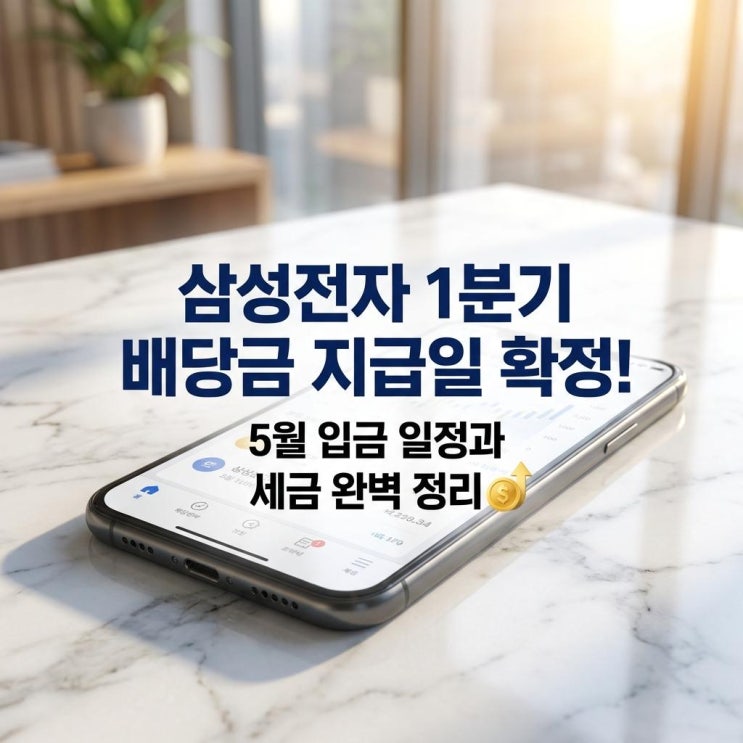  삼성전자 1분기 배당금 지급일 확정! 5월 입금 일정과 세금 완벽 정리