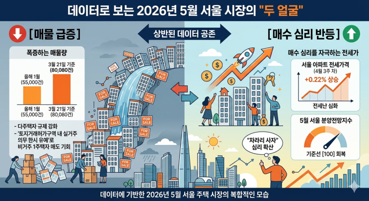  2026년 5월, 서울 아파트 매수 심리의 '데드크로스'인가 골든크로스인가? 데이터로 분석한 하반기 대격변 시나리오