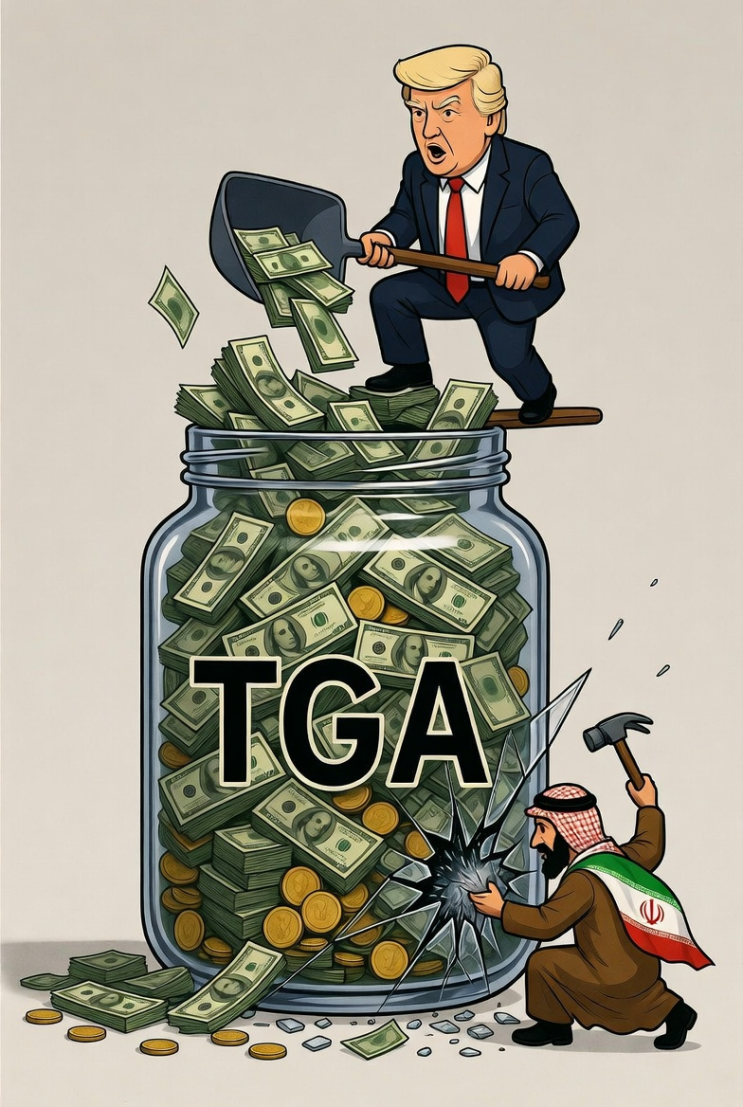 2026년 미국 거시경제 및 지정학적 리스크 심층 분석: TGA 유동성 펌프 전략, 이란 전쟁의 파급력, 그리고 11월 중간선거를 향한 재정 우위 시대의 전개