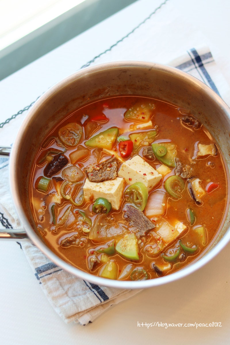 된장찌개 레시피 재료 소고기 된장찌개 끓이는법