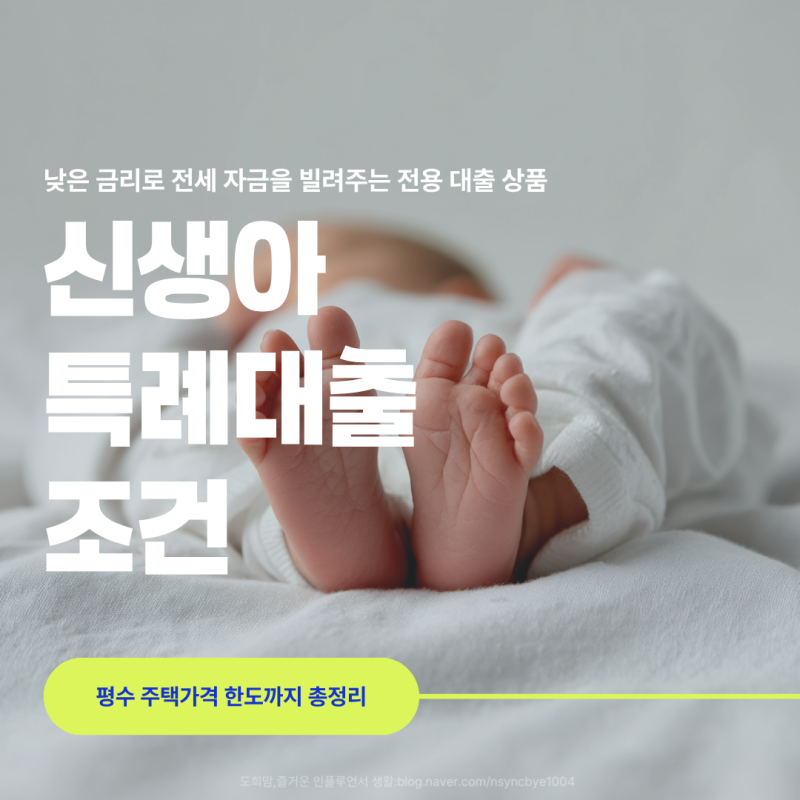 신생아 특례대출 조건 총정리 평수 주택가격 한도까지